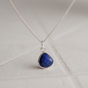 Simple Lapis Sterling Silver Necklace