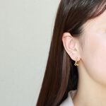 【Angel & Me】愛在 一起 & and s925 純銀 厚鍍 24k金 一對 耳環 耳夾 禮物, , large