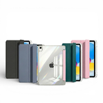 [TQ167 Tri-Fold Crystal Clear Back Cover] Apple iPad A16 (11th Gen) 11-inch Tablet Case (Compatible with iPad 10th Gen 10.9-inch) (Built-in Pencil Holder), , large