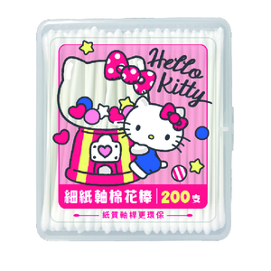 [寶富華]Hello Kitty細紙軸棉花棒200支(盒裝)