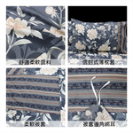 【多利寶寢具】FITNESS 精梳棉雙人四件式被套床包組-花語情嵐-藍灰, , large