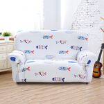 【格藍傢飾】加大版 抽繩專利沙發套-小魚兒 高品質 親膚透氣 沙發罩 沙發布套 彈力, , large