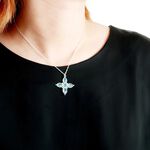 【Angel & Me】典雅十字 藍玉髓 Blue chalcedony s925 純銀 項鍊 生日 禮物 畢業 情人節, , large