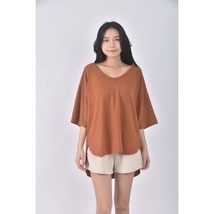 (F) farbe韓牌質感橘色長袖上衣二手衣