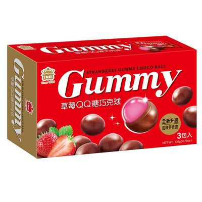 義美草莓QQ糖巧克球135g
