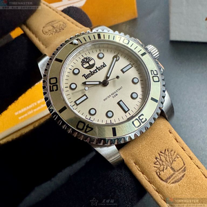 [星晴錶業]新品牌手錶,40mm,TL57198米白色錶面銅金色錶殼咖啡色真皮皮革錶帶款