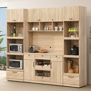 【Homelike】喜家居7.5尺組合餐櫃-梧桐色(2247)