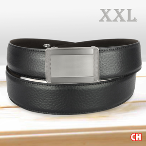 【CH-BELT 銓丞皮帶】加大腰自動扣皮帶 免打孔 男加長皮帶腰帶(黑XXL)