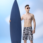 MONINA  MIT  Big men bamboo leaf beach swim trunks -3L, , large