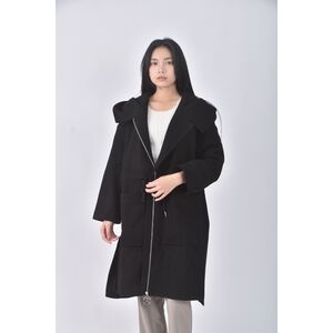 (XL) united colors of benetton質感大衣黑色外套二手衣