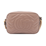 GUCCI Marmont mini款方型側背鍊包/藕粉, , large