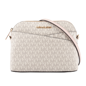 Michael Kors 金字滿版塗層帆布口袋貝殼包/粉色