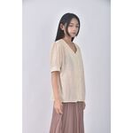(M) mao mao點點黃色短袖上衣二手衣, , large