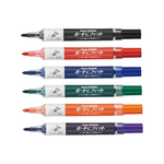 【 Pentel 飛龍 】細～中字彈力後壓白板筆 圓頭 2.3~4.5mm 六色套裝 /組 EMWL5SBF-6, , large