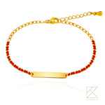 【TLH】黃金紅繩手工編織手鍊 純金999 金愛永繫 約重0.25錢&plusmn;0.03 (純金999 母親節 情人節), , large