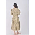 (S) daidizi碎花質感V領黃色洋裝二手衣, , large