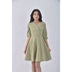 (M) 【金莎私服】home shop質感格紋綠色洋裝二手衣, , large