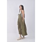 (F) haru studio質感吊帶棉質綠色洋裝二手衣, , large