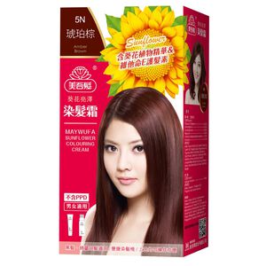 美吾髮葵花亮澤染髮霜-5N琥珀棕