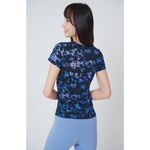 YOGA FLOW Burn Out T shirt - 極簡圓領燒花罩衫 - 湛藍 Blue Ore, , large