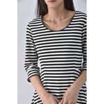 (S) noae rue條紋傘擺黑色洋裝二手衣, , large