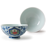 [豐名日本餐具] 4.0"碗  藍彩赤花 有田燒 / C04RB0-125, , large