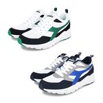 DIADORA迪亞多那 復古時尚運動鞋 男運動鞋 男鞋 拼接 反光 寬楦 輕量 吸震 減壓 乳膠鞋墊 止滑 白綠 白藍, , large