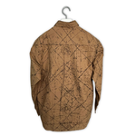 Distressed brown shirt earth tones, , large