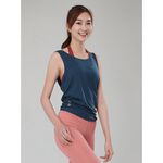 YOGA FLOW Chakra Flow(B) - 交叉綁帶圓領罩衫 - 愛麗絲藍 Iron Blue, , large