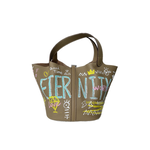 Leather buckle bucket bag earthy color, , large