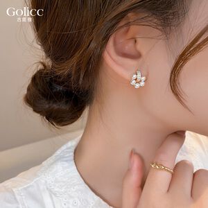 【Gulicc 】古莉可 耳環 珍珠圈鋯石耳釘