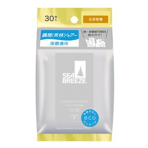 SEA BREEZE臉身體用涼感濕巾柑橘