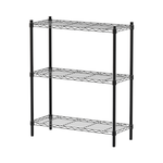 【Y HOUSE】76x30x90cm Lightweight Three-layer Iron Rack Iron Rack Shelf - Painted Black, , large