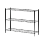 【Y HOUSE】120x35x90cm Lightweight Three-layer Iron Rack Iron Rack Shelf - Painted Black, , large