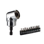 L-shaped drill corner arm - 105-degree short corner arm + 10-piece bit set, , large