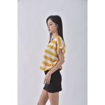 (XL) 質感條紋黃色洋裝二手衣, , large