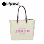 Lesportsac Medium Two-Way Tote 雙面托特包 購物袋 手提袋 便當袋 送禮 禮物 推薦(米白墨黑雙色), , large