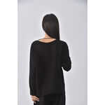 (XL) glordano圓領黑色長袖上衣二手衣, , large