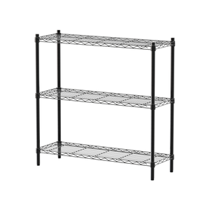 【Y HOUSE】90x30x90cm Lightweight Three-Layer Iron Rack Iron Rack - Painted Black