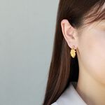 【Angel & Me】真心 愛心 心臟 s925 純銀 厚鍍 24k純金 一對 耳環 耳夾 禮物, , large