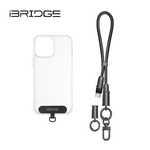 iBRIDGE 編織掛繩急速充電線-35cm-黑色, , large