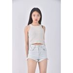 (S) jeans高腰丹寧牛仔質感藍色短褲二手衣, , large