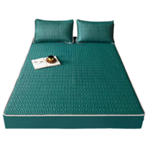 HABABY環安家居【禮盒组】床包式乳膠涼蓆 標準雙人 琉璃綠