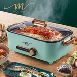【MOLIJIA】5.3L-M24 Multifunctional Non-stick Electric Cooker with Stainless Steel Steaming Plate - Macaron Green, , large