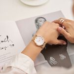 Relax Time RT-111 生命之花 花窗格紋時尚女錶 手錶 白x玫瑰金 RT-111-3, , large
