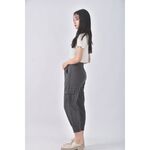 (4XL（含）以上) lativ高腰質感棉質純棉綠色長褲二手衣, , large