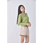 (M) burberryv領綠色外套二手衣, , large