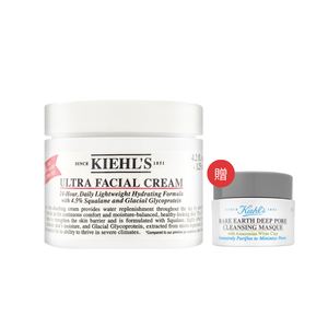【Kiehl's 契爾氏】冰河醣蛋白保濕霜 125ml 贈白泥淨緻毛孔面膜 14ml