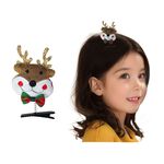 可愛亮蔥麋鹿髮夾, , large