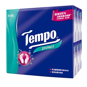 [箱購]Tempo 抗菌倍護4層迷你紙手帕7PC抽18包 x 20袋